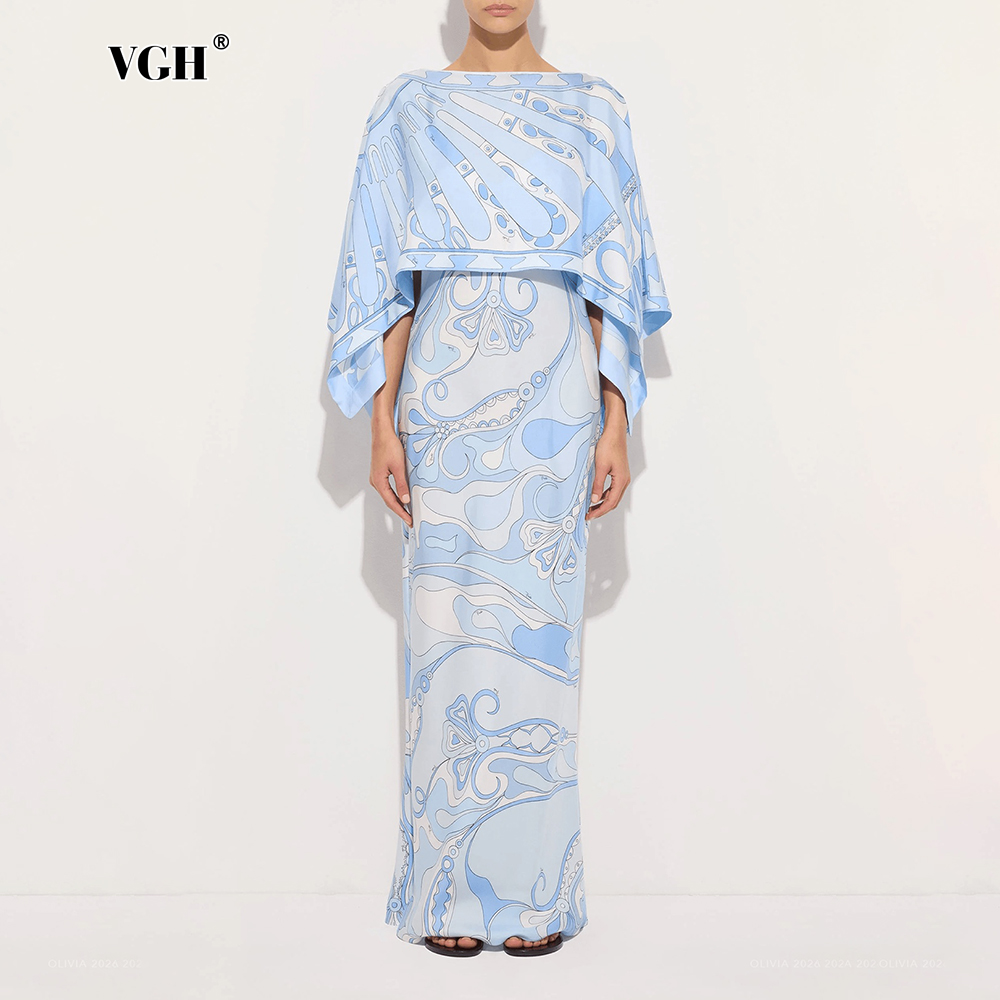 Shift Dress Sleeveless - VGH Light Blue Abstract Print Two