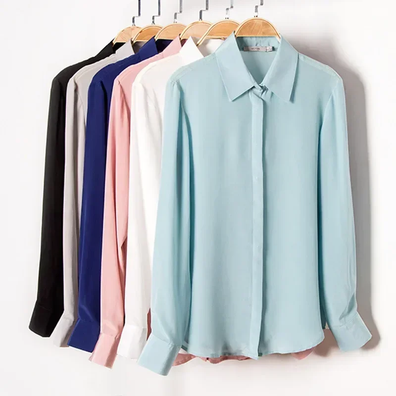 Silk Blouse Button - 2025 Spring New Women's Silk Shirt