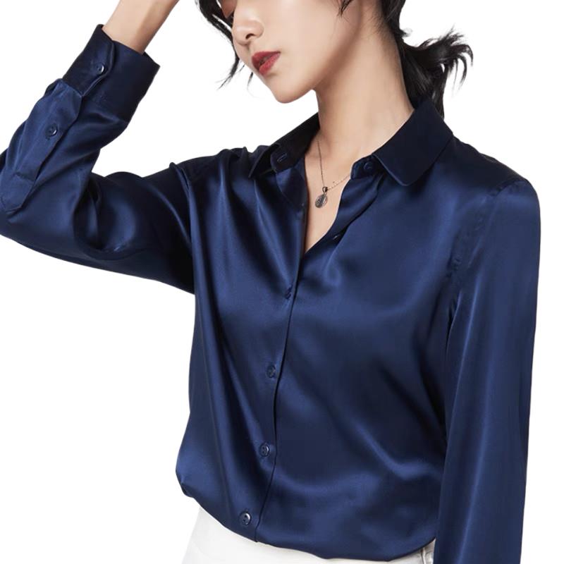 Silk Blouse Button - Elegant Satin Long Sleeve Blouses Women