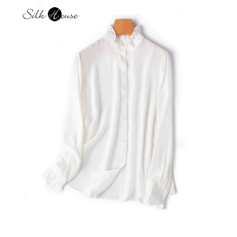 Silk Blouse Button - 2025 Women's Fashion New 100%Natural Mulberry