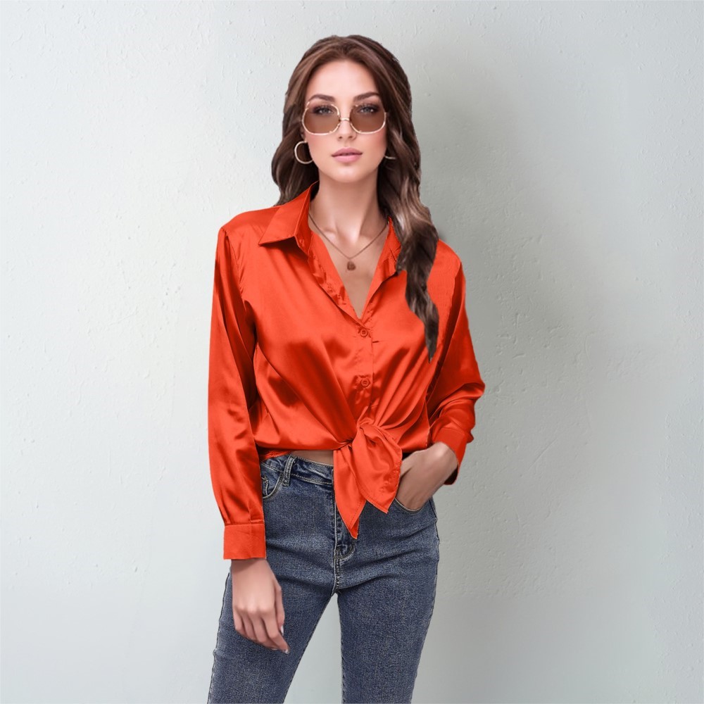 Silk Blouse Button - Spring Satin Shirt Women Loose Button