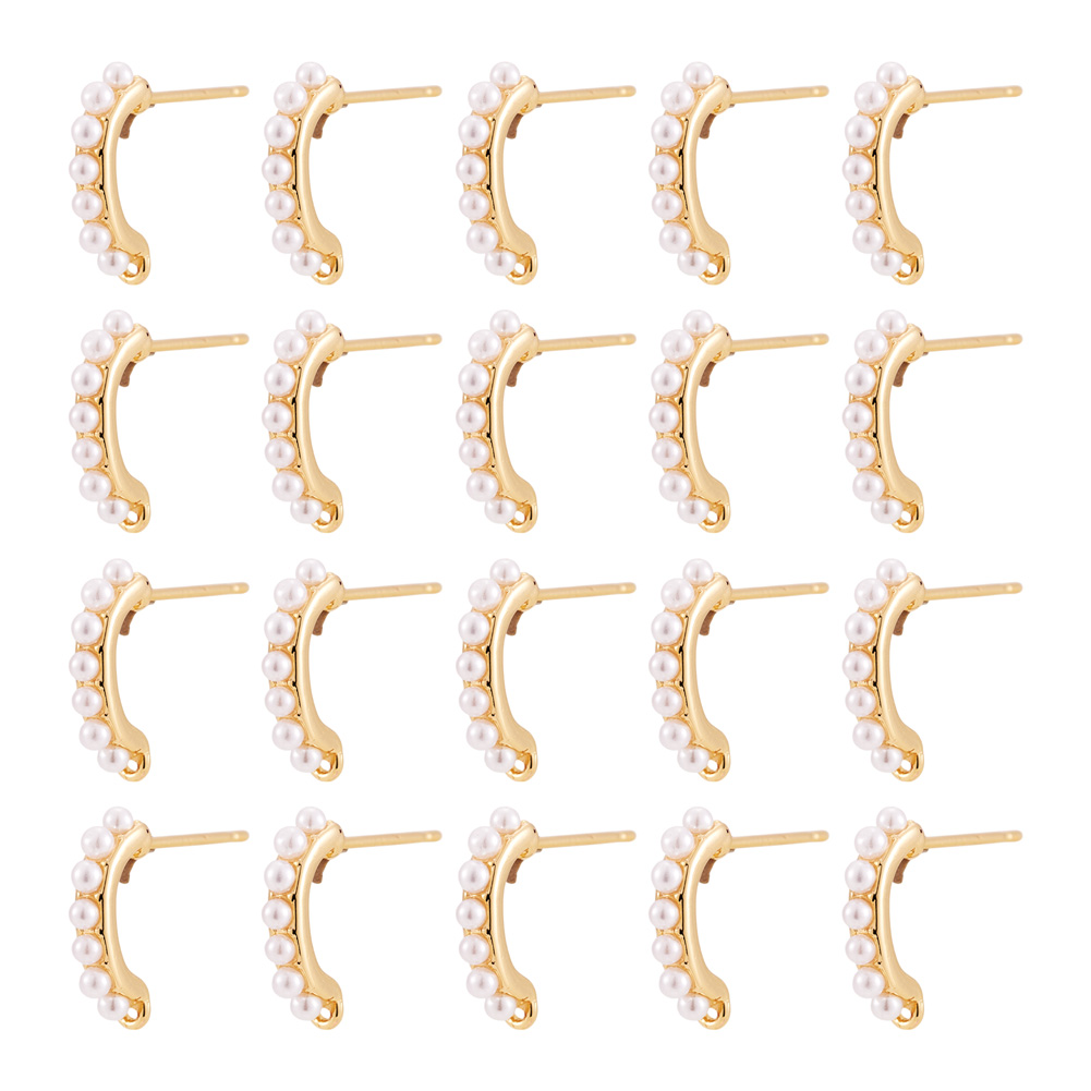 Pearl Earring Stud - 30pcs Brass Stud Earring Findings With