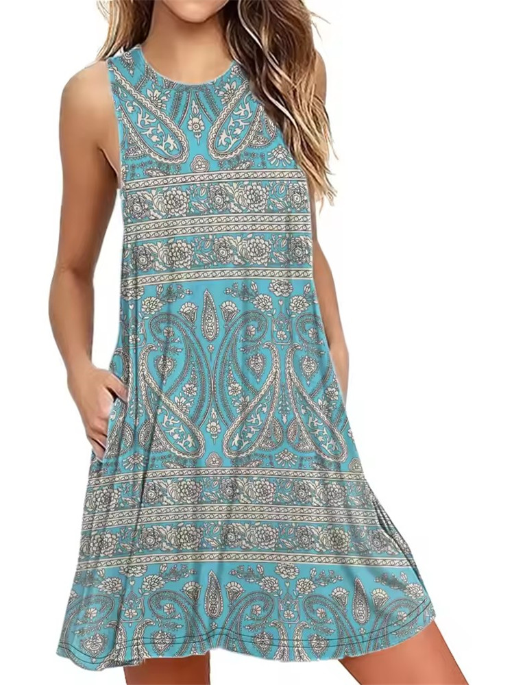 9XL Plus Size Sundress Loose F - Shift Dress Sleeveless 评论和价格