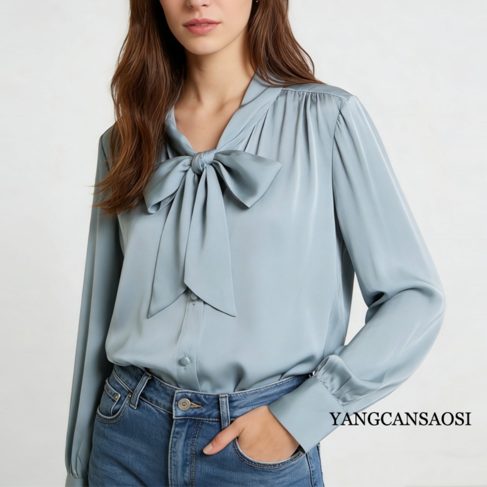 2026 Women's Fashion Spring Ne - Silk Blouse Button 评论和价格
