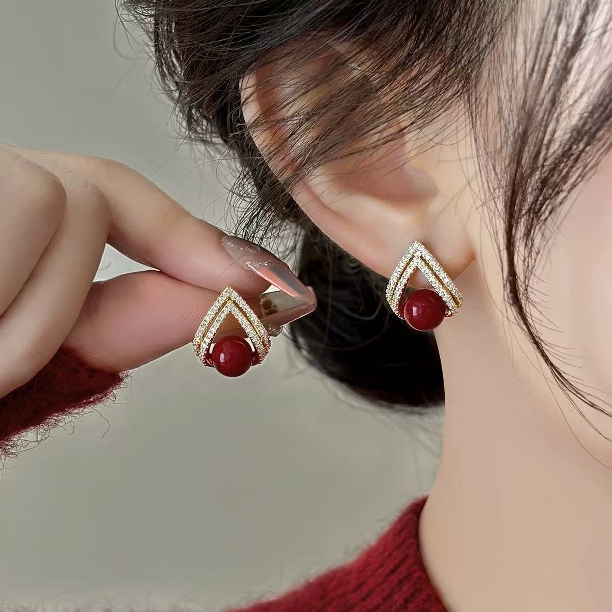 925 Silver Needle Korean Fashi - Pearl Earring Stud 评论和价格