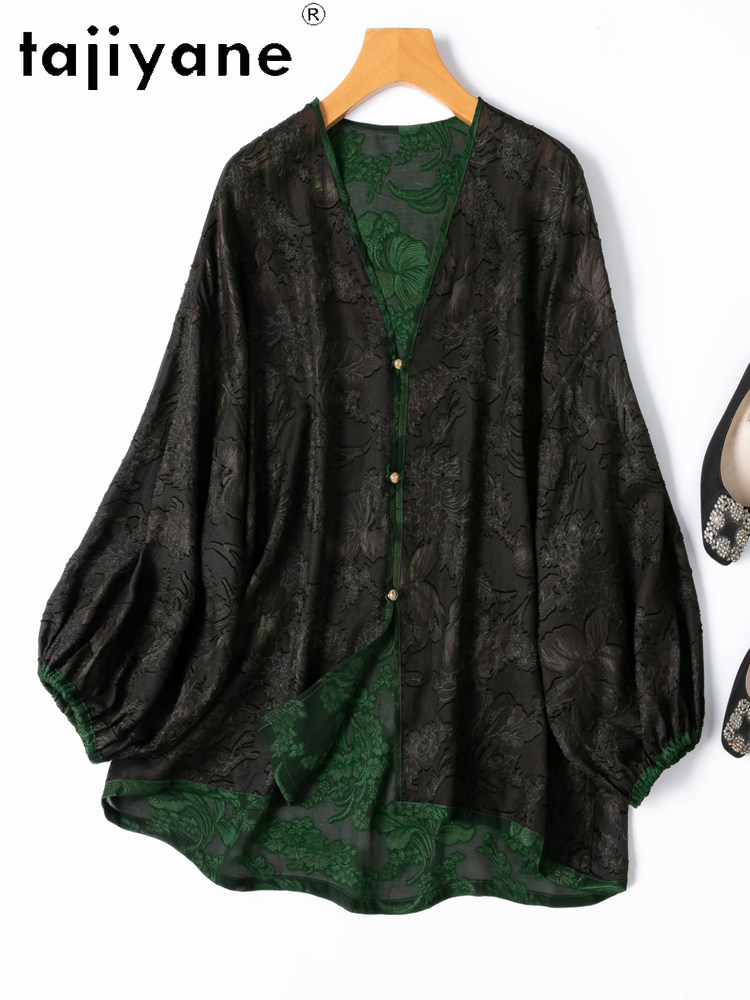 TAJIYANE 100% Natural Mulberry - Silk Blouse Button 评论和价格