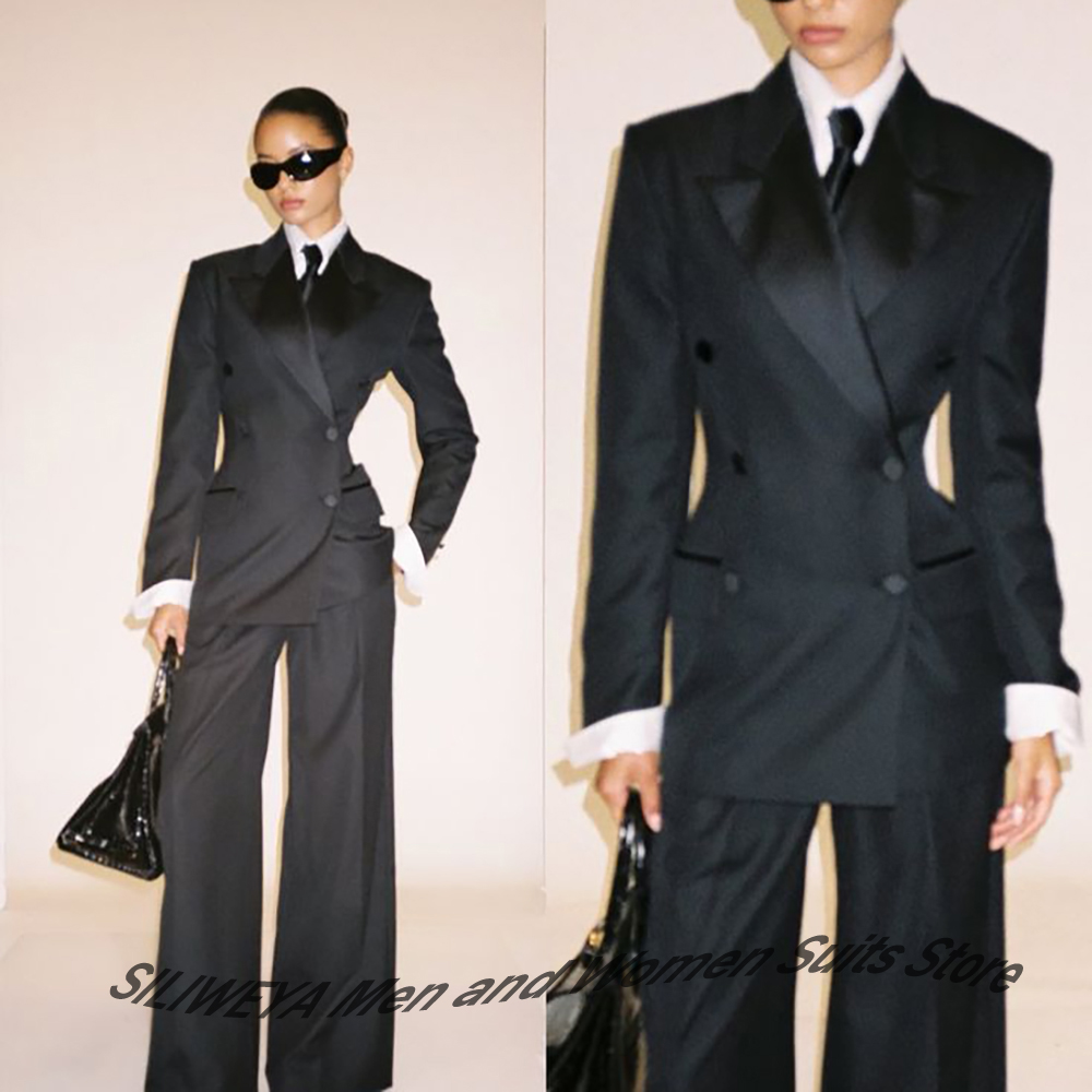 Professional Women's Black Dou - Women'S Formal Wear Tuxedo 评论和价格