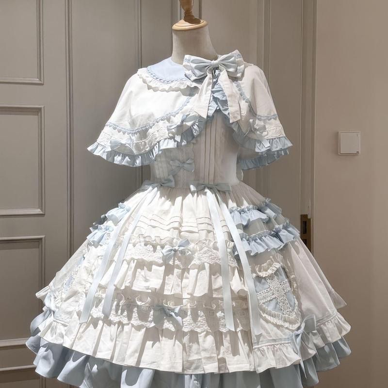 Japanese Cosplay Lolita 2 Piec - Shift Dress Sleeveless 评论和价格