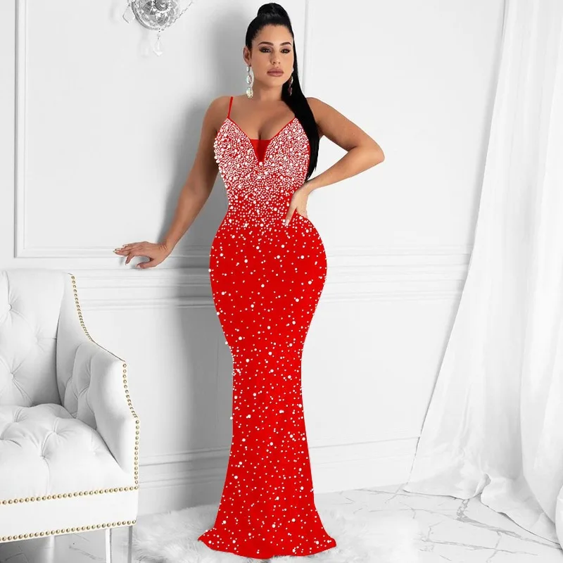 Elegant Crystal Rhinestones Pe - Formal Wear Gowns For Women 评论和价格