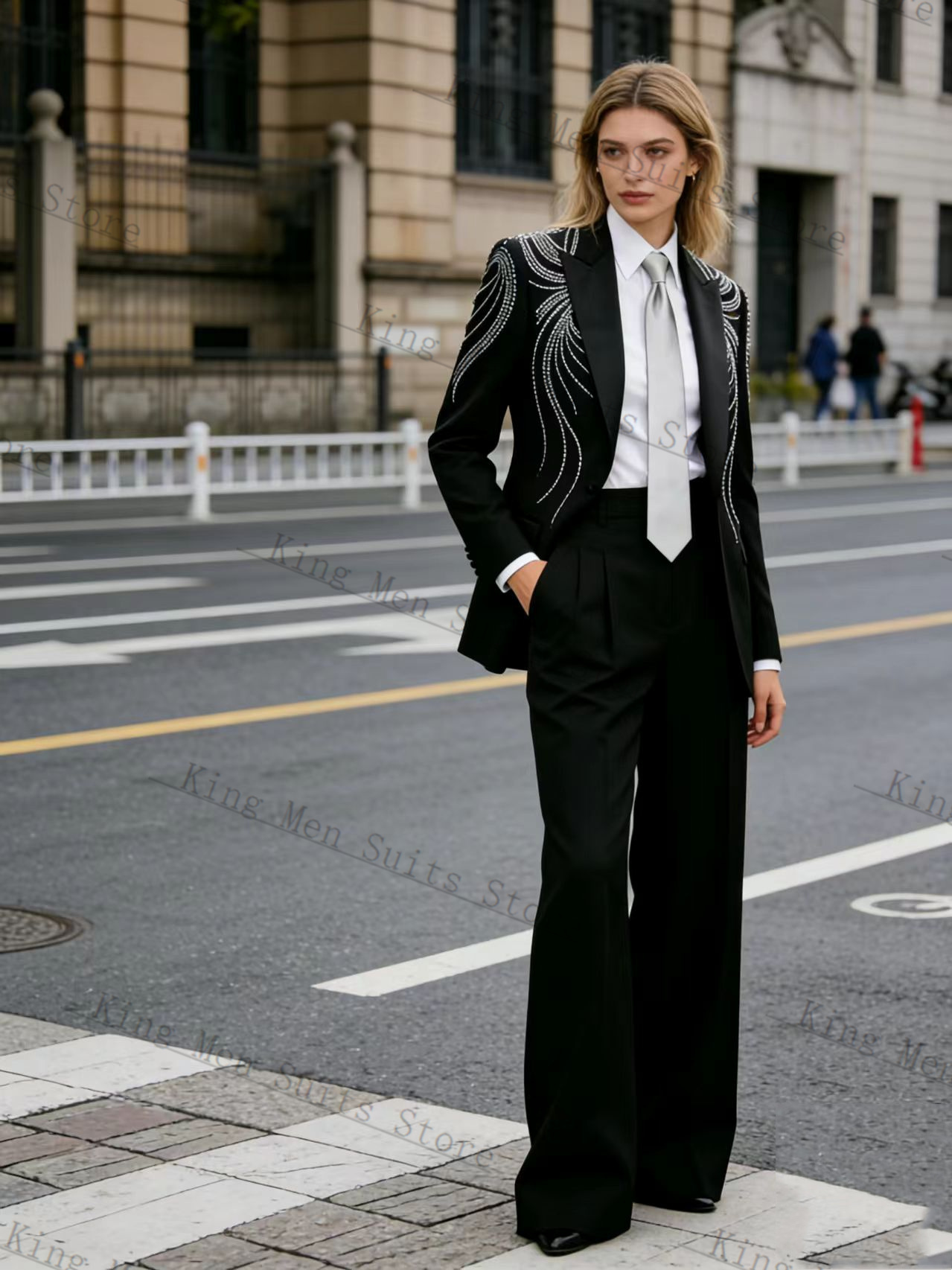 Black Women Suit Set 2 Pcs Bla - Women'S Formal Wear Tuxedo 评论和价格