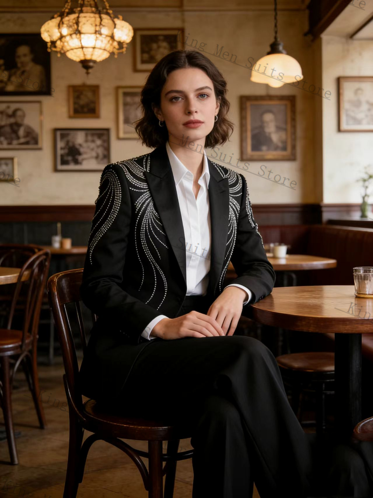 Black Women Suit Set 2 Pcs Bla - Women'S Formal Wear Tuxedo 评论和价格