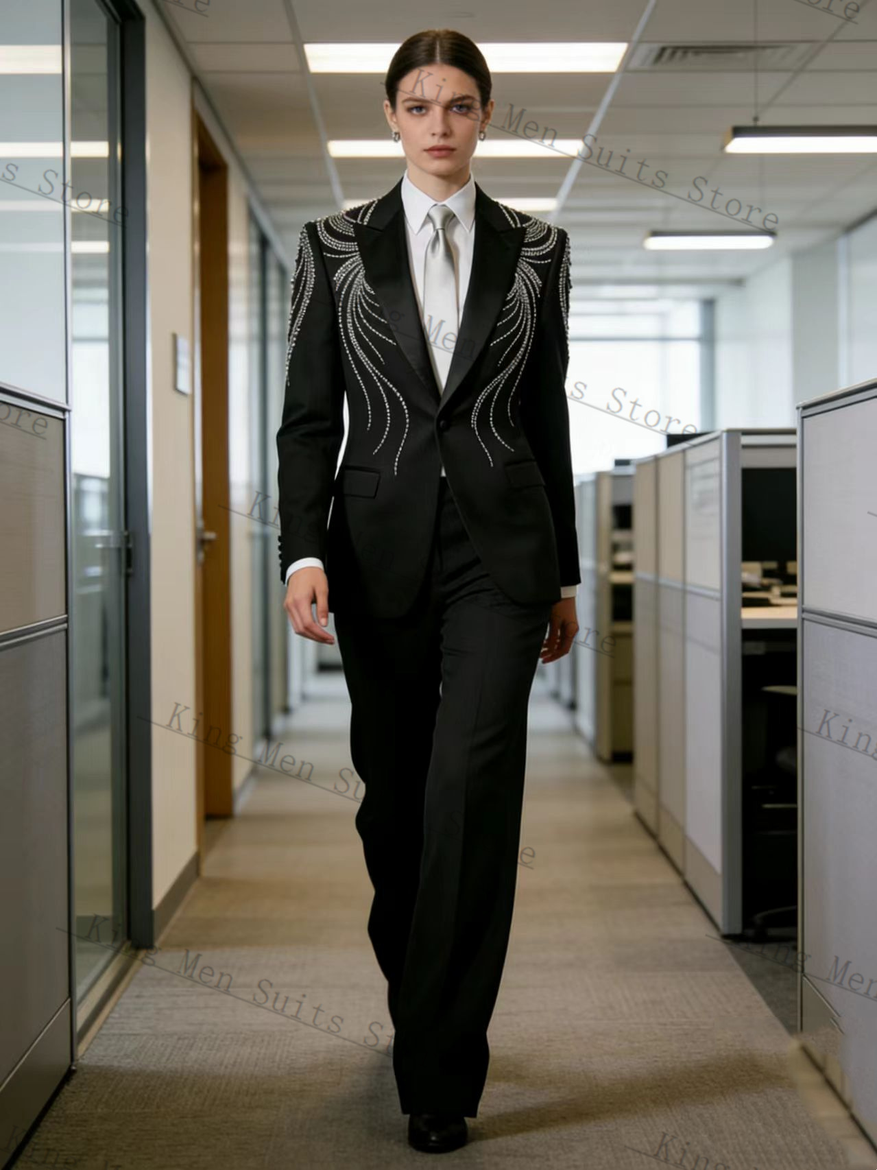 Black Women Suit Set 2 Pcs Bla - Women'S Formal Wear Tuxedo 评论和价格