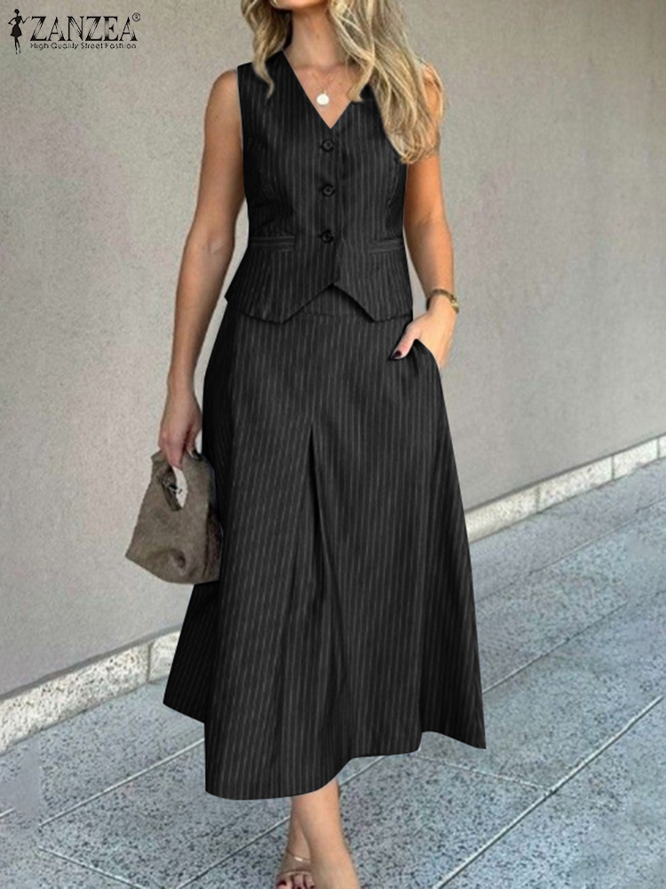 ZANZEA Office Women 2 Piece Se - Shift Dress Sleeveless 评论和价格