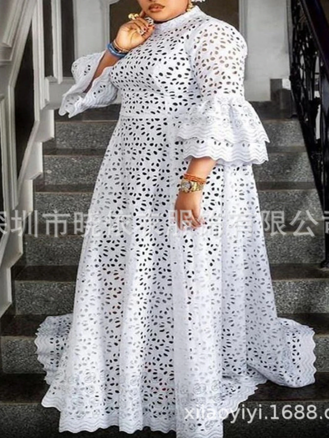 White Dress Women Flare Sleeve - Formal Wear Gowns For Women 评论和价格