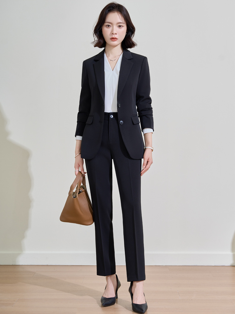Navy blue professional suit fo - Women'S Formal Wear Pantsuits 评论和价格