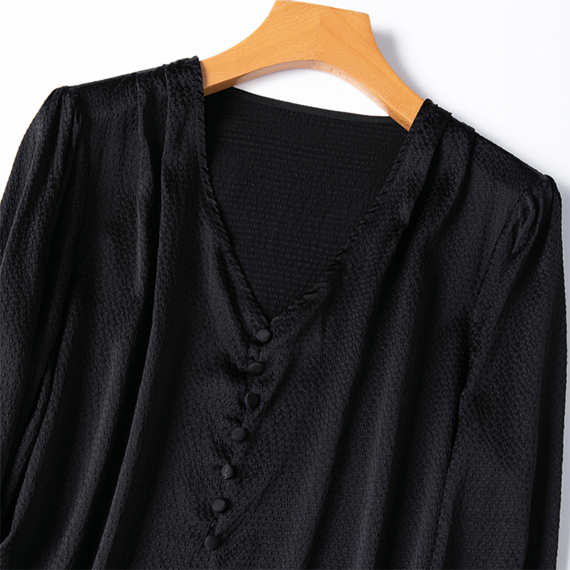 Women Silk Blouse 93% Mulberry - Silk Blouse Button 评论和价格