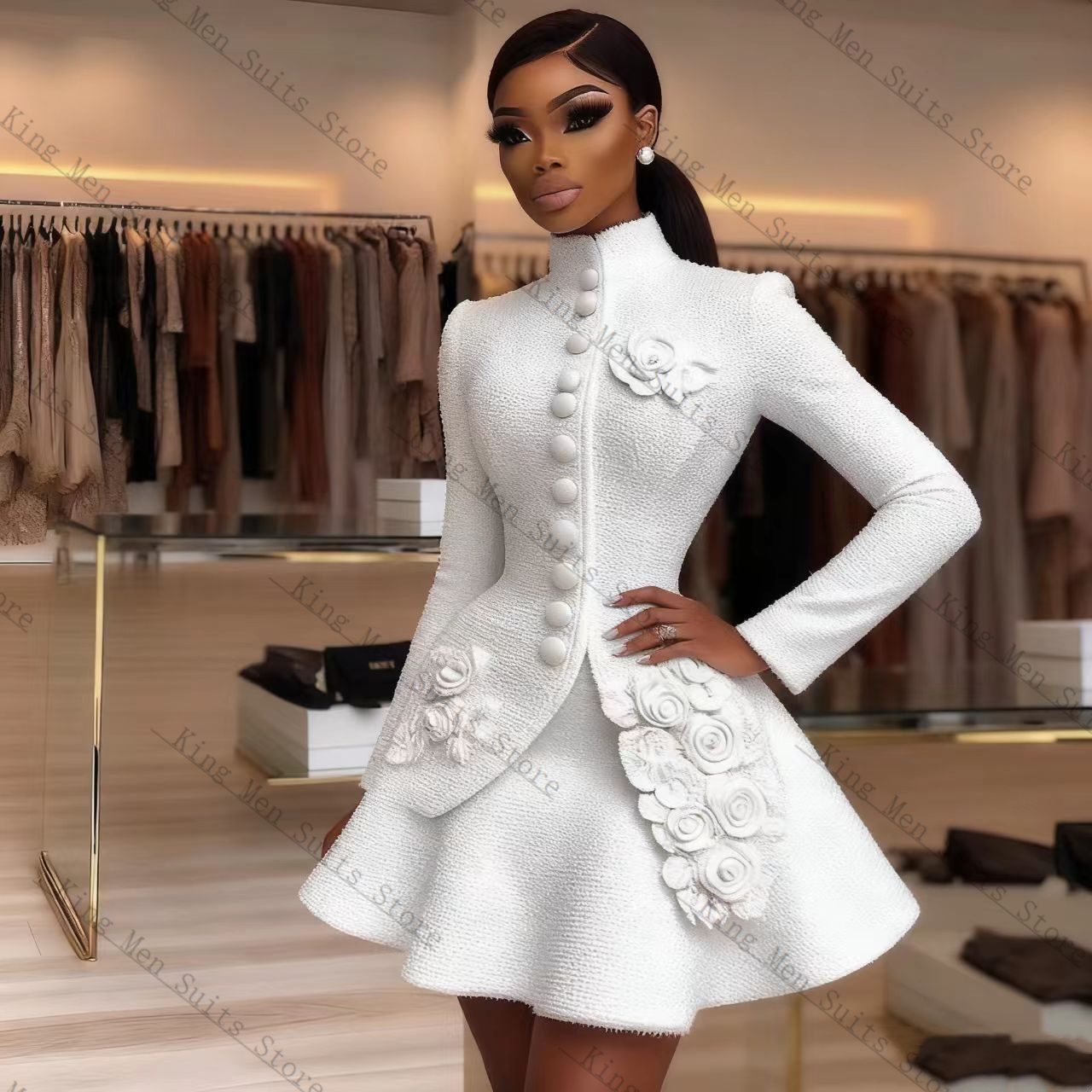 Luxury White Women Suit Set 2  - Women'S Formal Wear Tuxedo 评论和价格