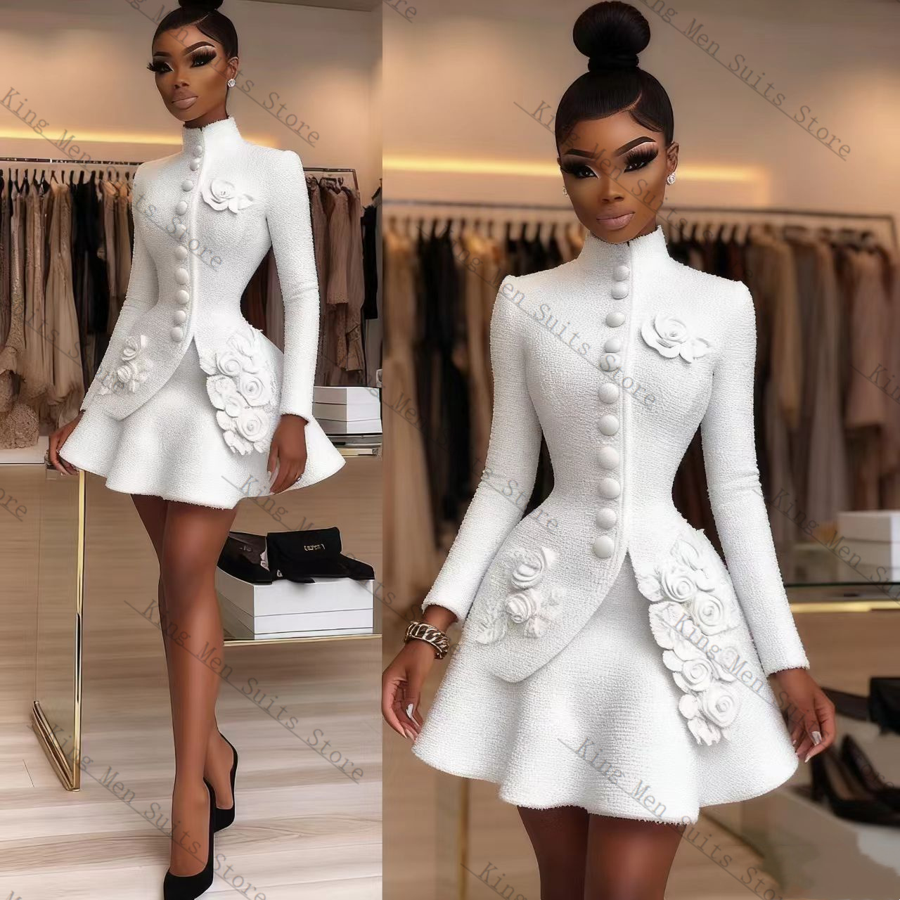 Luxury White Women Suit Set 2  - Women'S Formal Wear Tuxedo 评论和价格