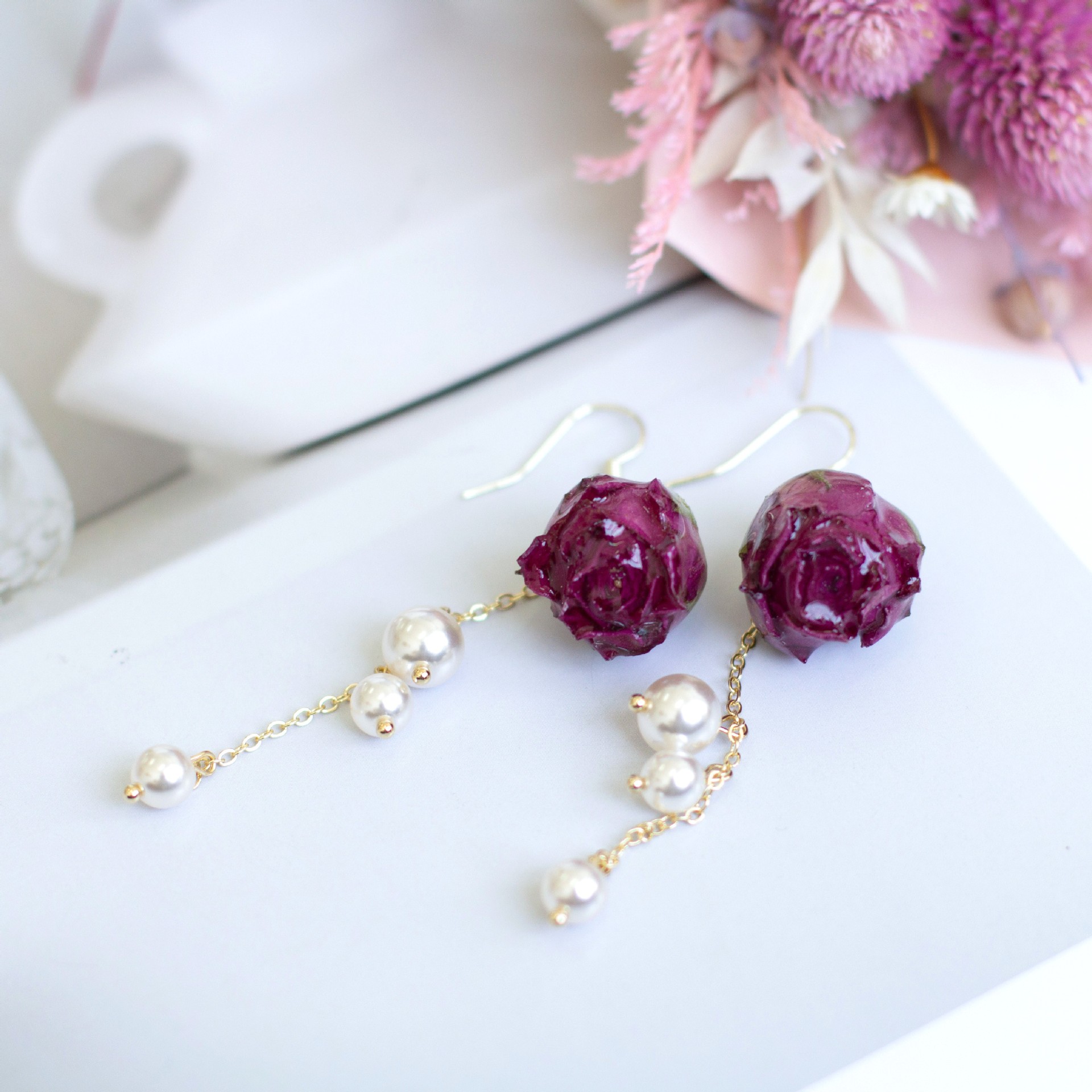 Elegant Immortal Rose Pearl Ta - Pearl Earring Stud 评论和价格