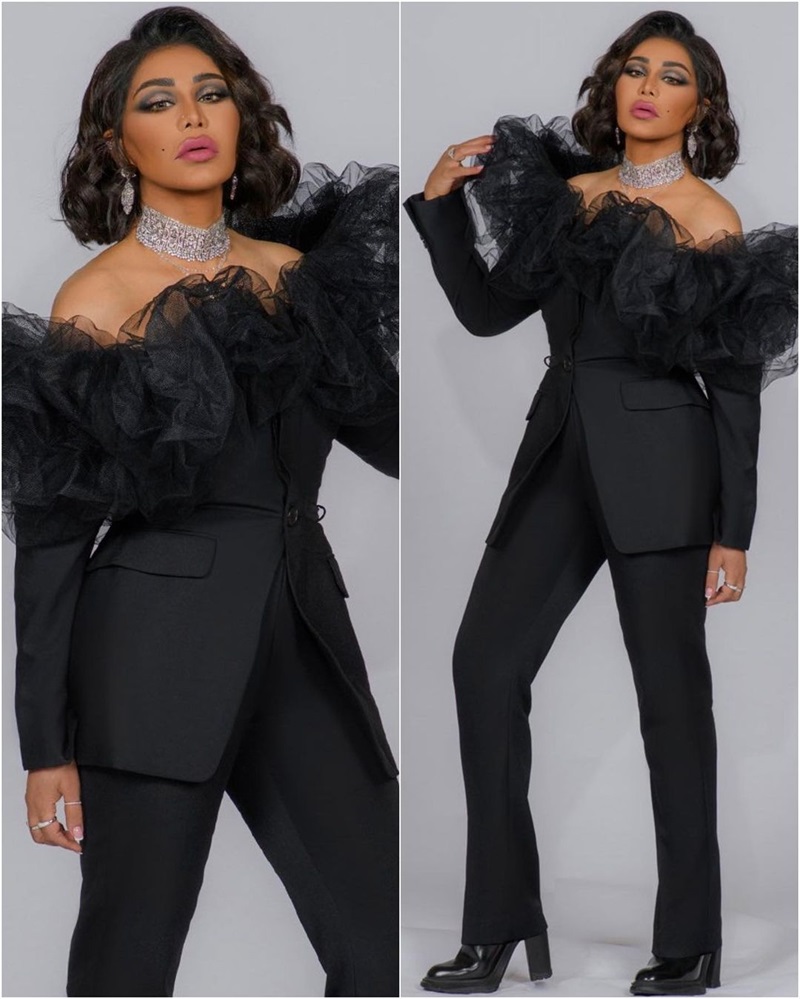 Off Shoulder Women Suit Set Bl - Women'S Formal Wear Tuxedo 评论和价格