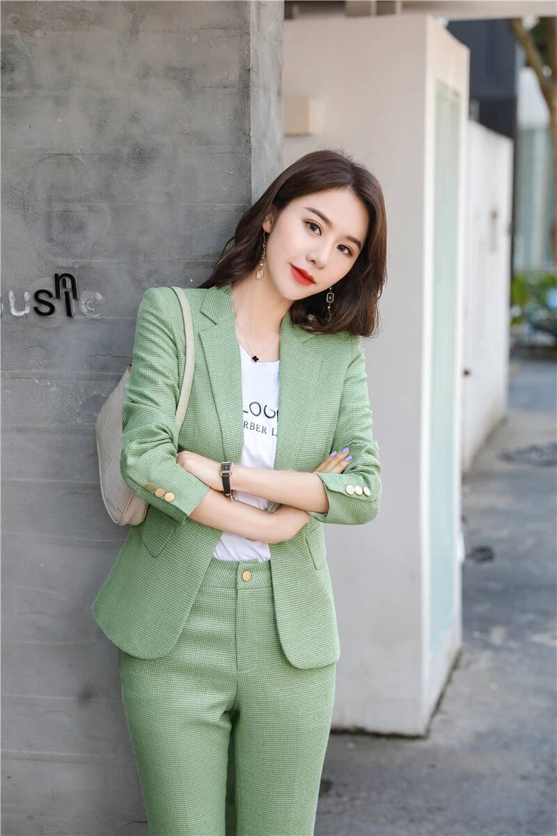 Novelty Green Uniform Designs  - Women'S Formal Wear Pantsuits 评论和价格