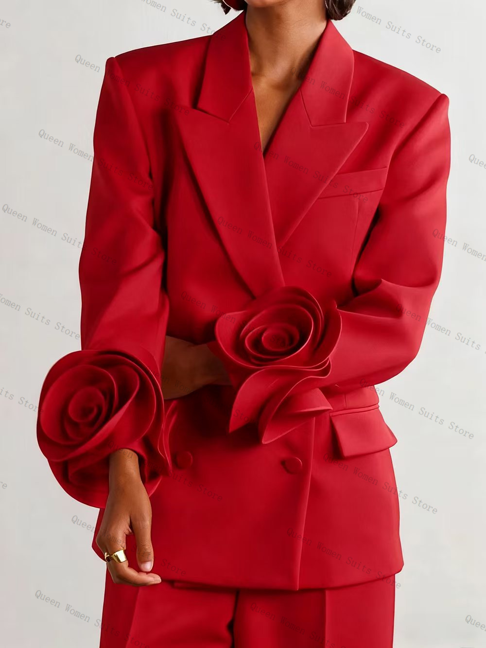 Luxury Red Women Suit Set 2 Pc - Women'S Formal Wear Tuxedo 评论和价格