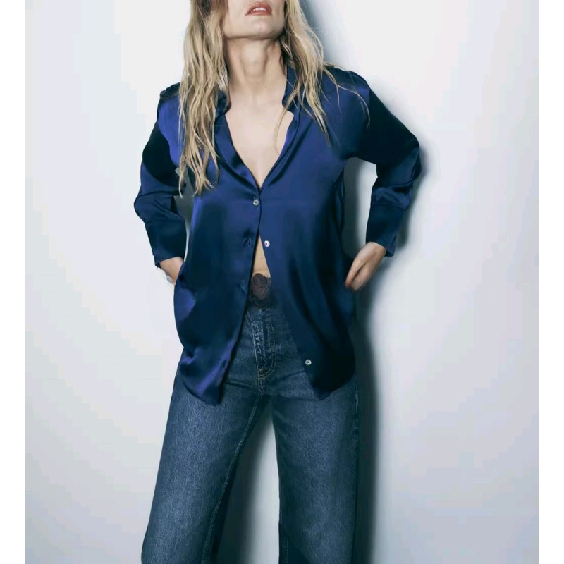 Classic Silk Satin Feel irt Ne - Silk Blouse Button 评论和价格