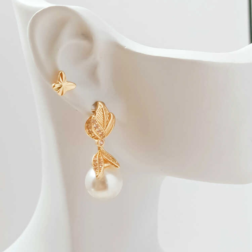 14K Micro-zirconium Baroque Br - Pearl Earring Stud 评论和价格