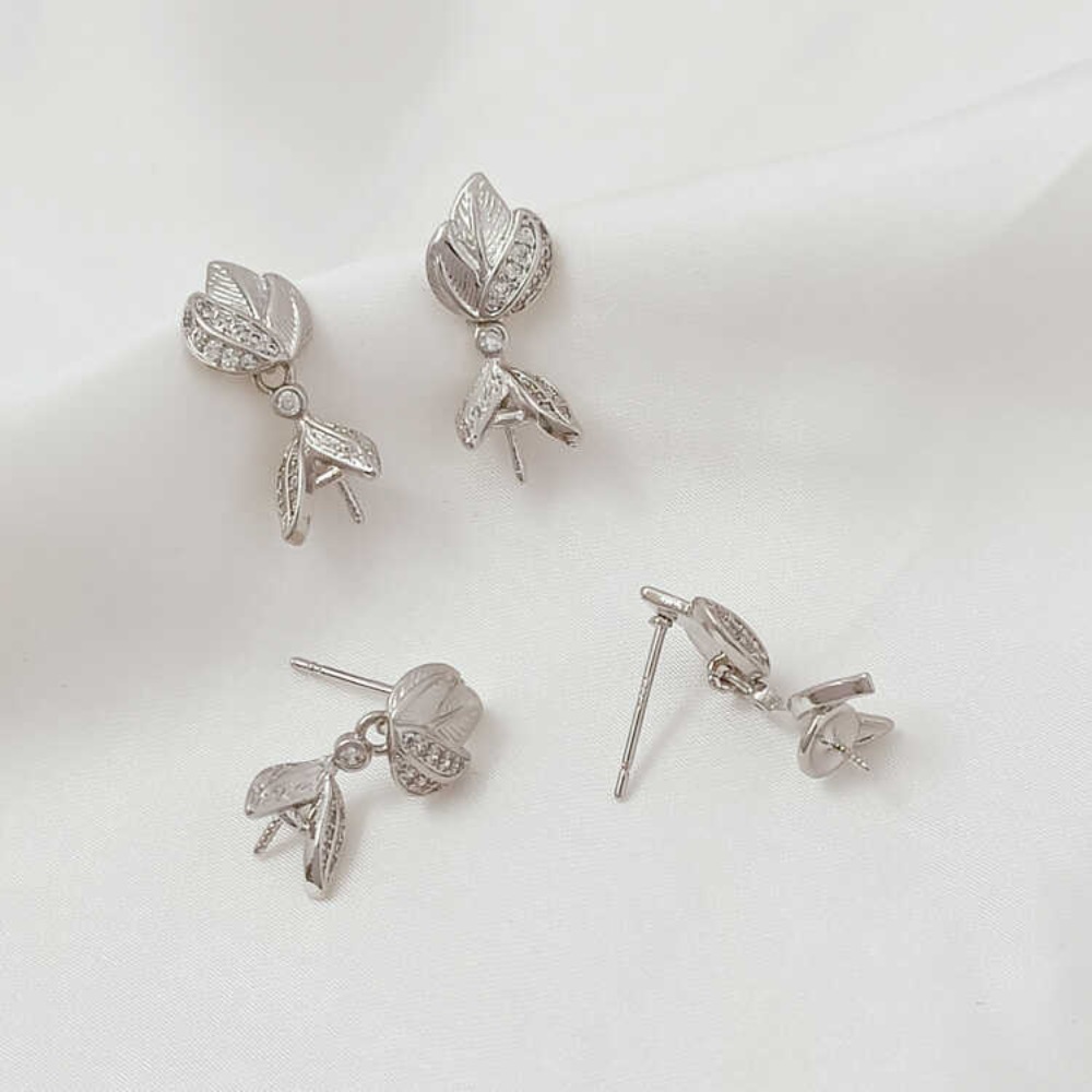 14K Micro-zirconium Baroque Br - Pearl Earring Stud 评论和价格