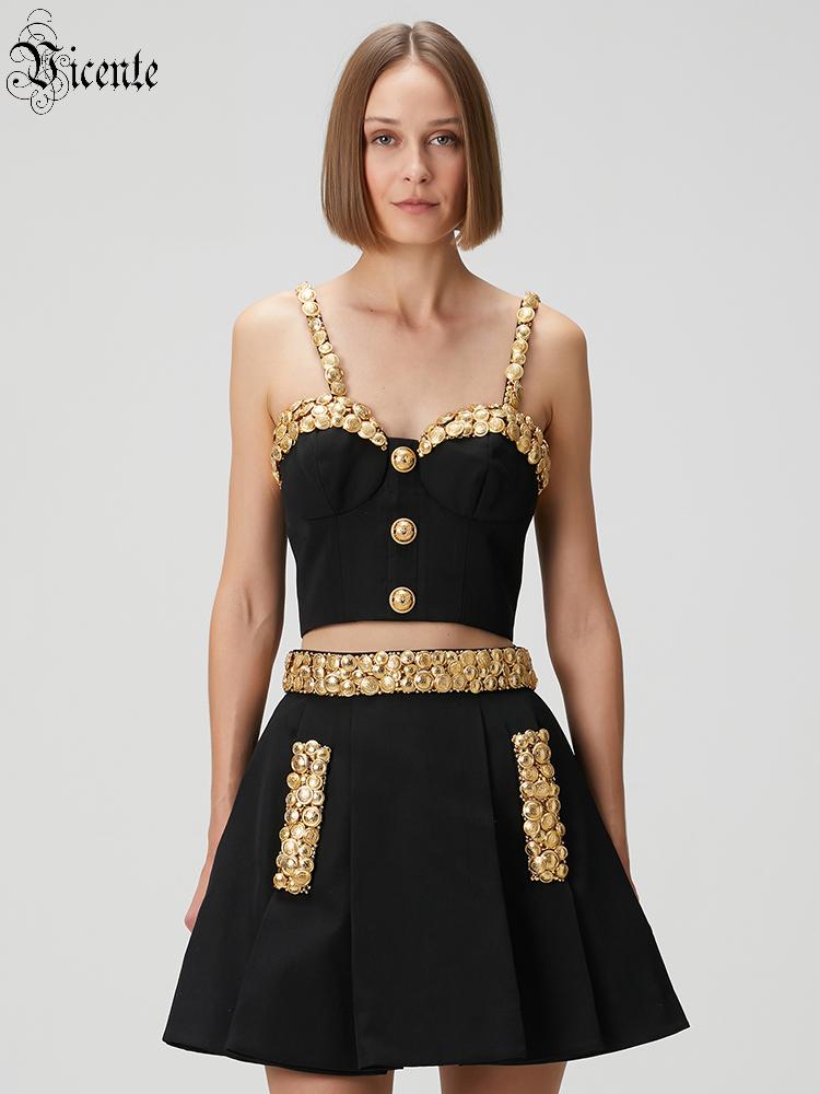 VC Black Two Piece Set Dress w - Women'S Formal Evening Wear Tops 评论和价格
