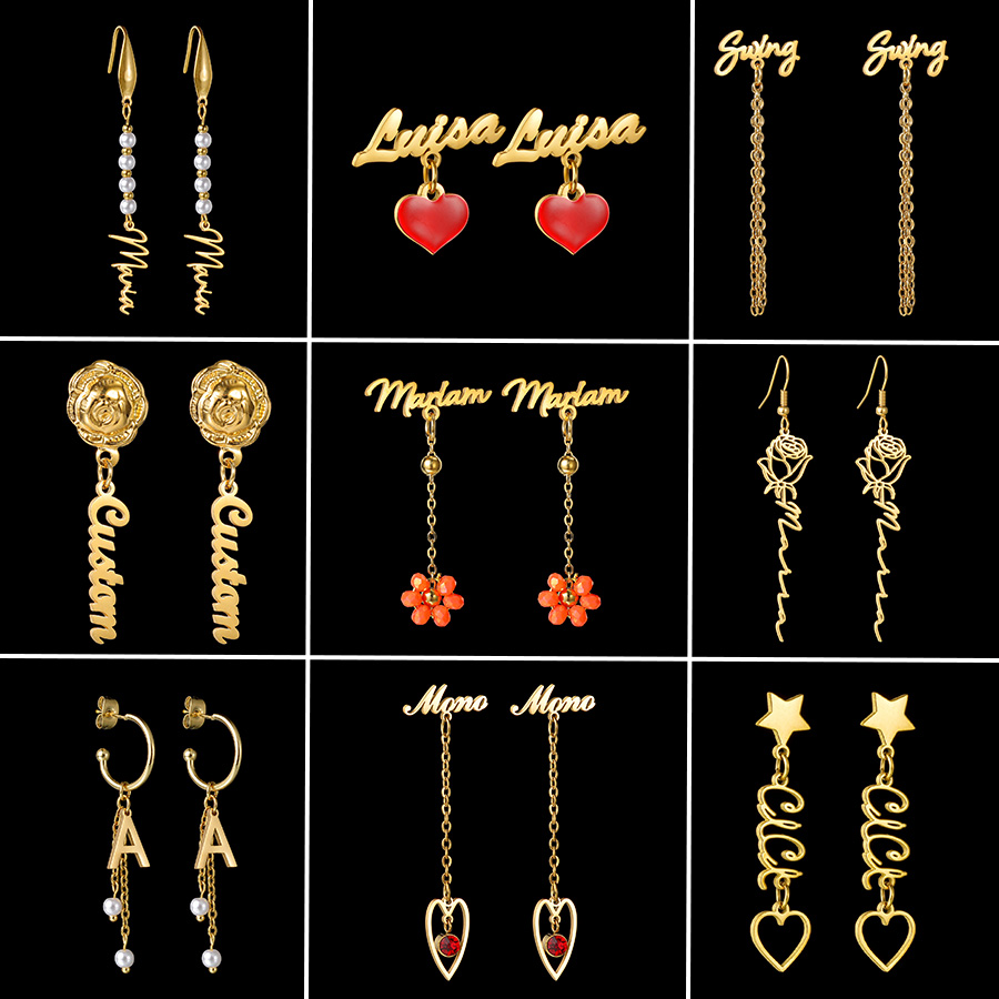 Auxauxme Custom Name Earrings  - Pearl Earring Stud 评论和价格