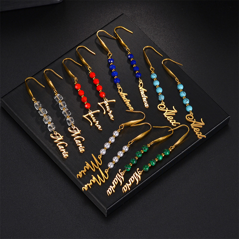 Auxauxme Custom Name Earrings  - Pearl Earring Stud 评论和价格