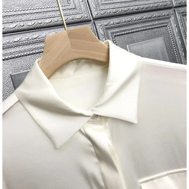 Commuter Women Shirt Suit Coll - Silk Blouse Button 评论和价格