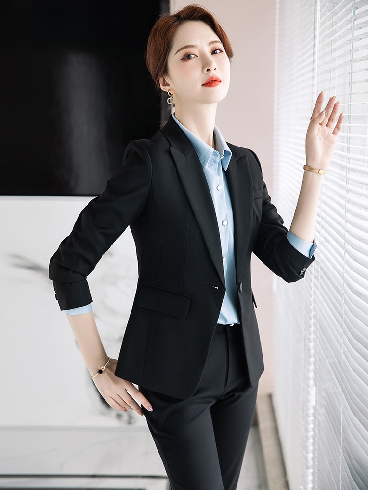 Gray Suit Set for Women Spring - Women Formal Wear For Interview 评论和价格