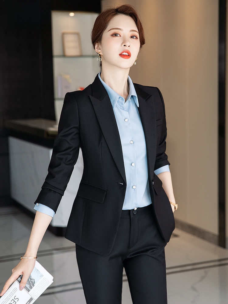 Gray Suit Set for Women Spring - Women Formal Wear For Interview 评论和价格