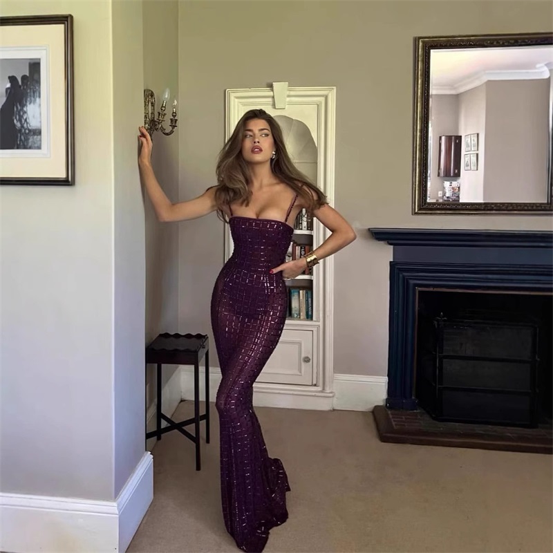 Purple Crystal Women Prom Dres - Formal Wear Gowns For Women 评论和价格