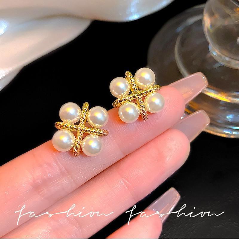 925 Silver Needle Korean Fashi - Pearl Earring Stud 评论和价格