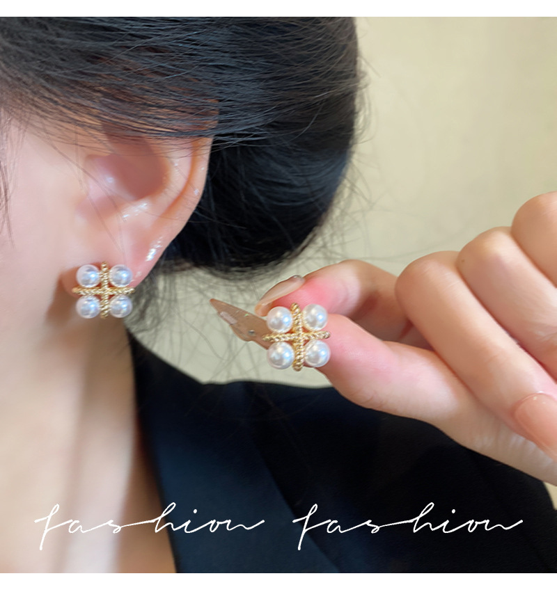 925 Silver Needle Korean Fashi - Pearl Earring Stud 评论和价格