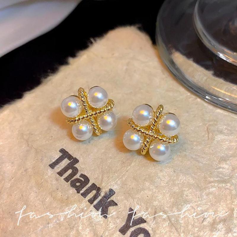 925 Silver Needle Korean Fashi - Pearl Earring Stud 评论和价格