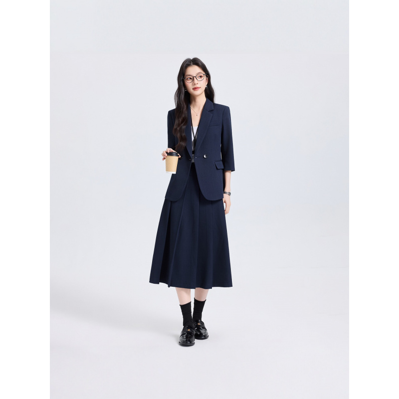 Navy Blue Women's Suit Set for - Women Formal Wear For Interview 评论和价格