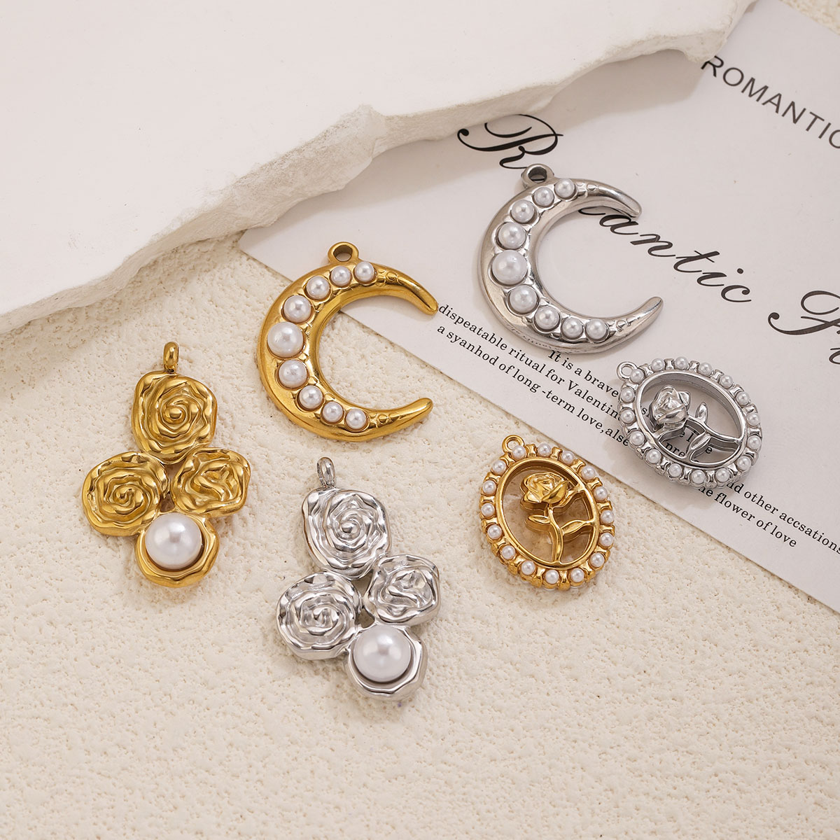 5Pcs Stainless Steel 18K Gold  - Pearl Earring Stud 评论和价格