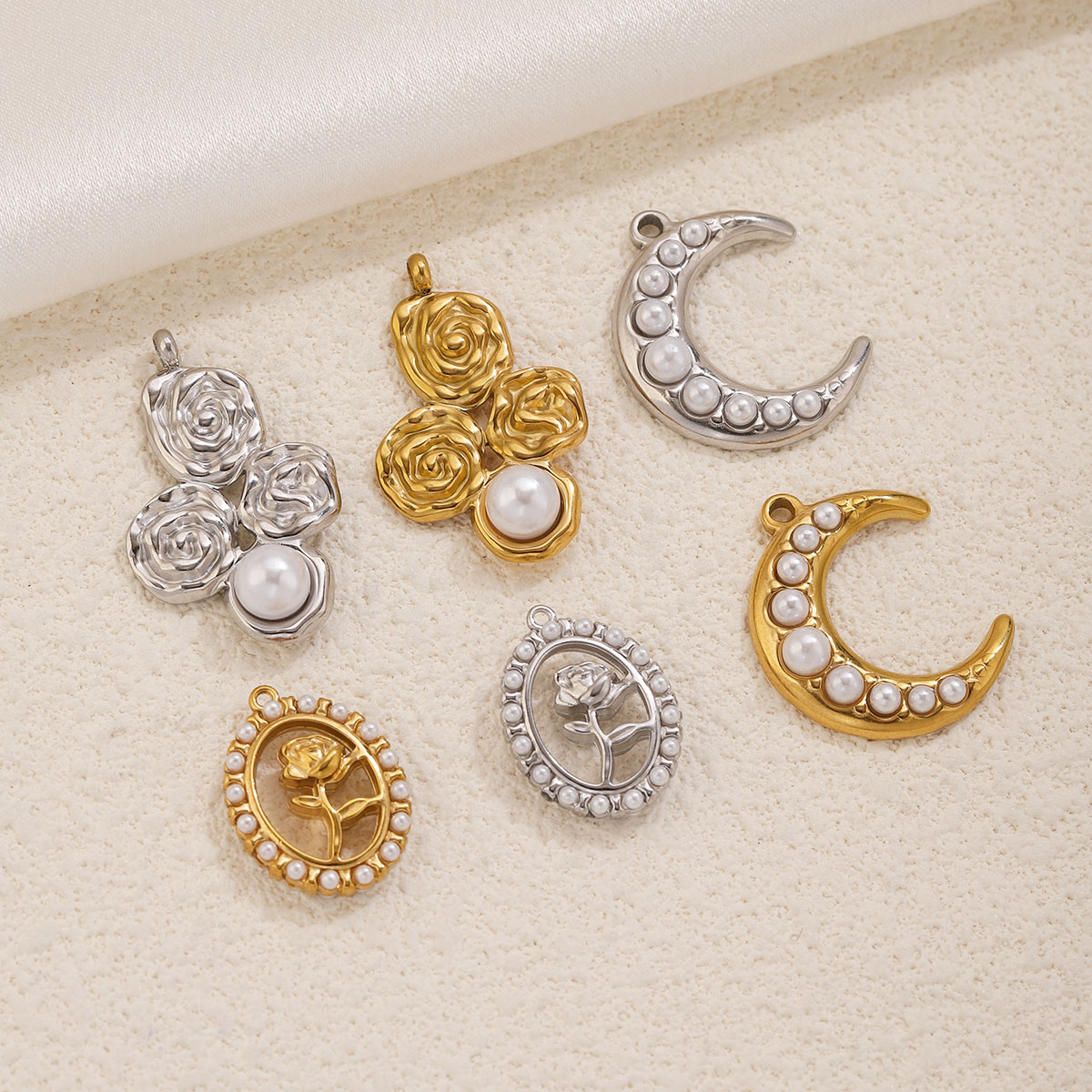 5Pcs Stainless Steel 18K Gold  - Pearl Earring Stud 评论和价格