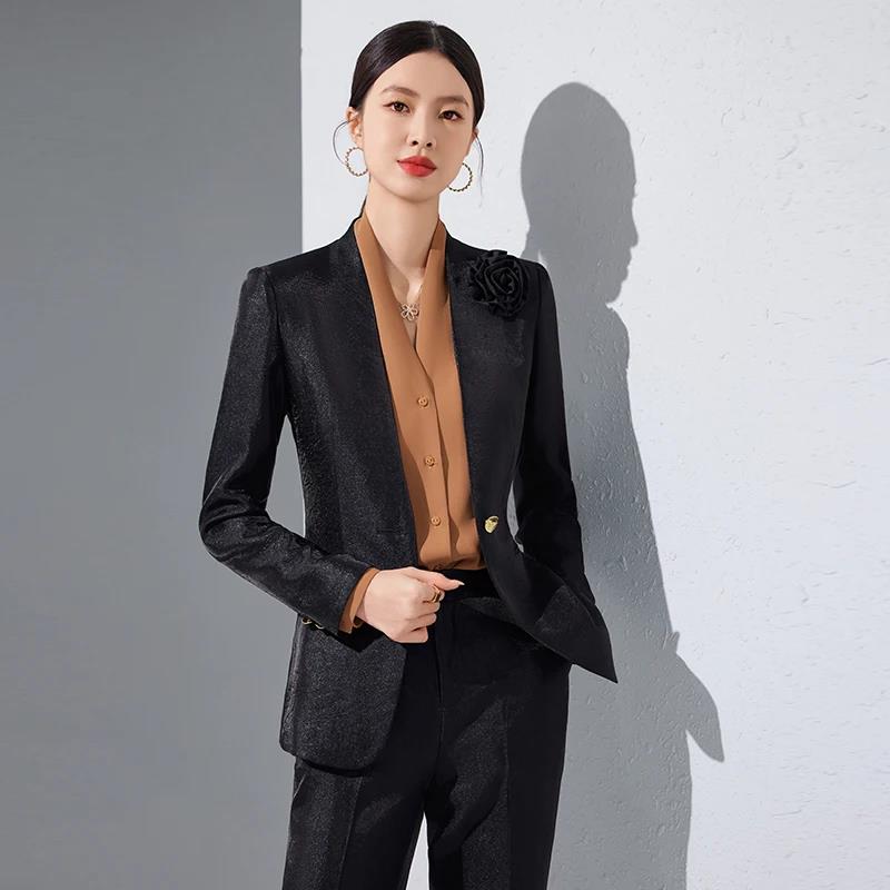 Women Blazer Pants Sets Gold A - Women'S Formal Wear Pantsuits 评论和价格