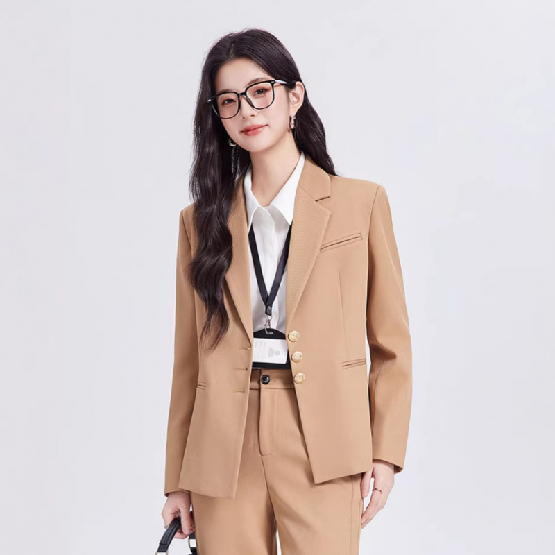 Khaki women's suit set, high-e - Women Formal Wear For Interview 评论和价格