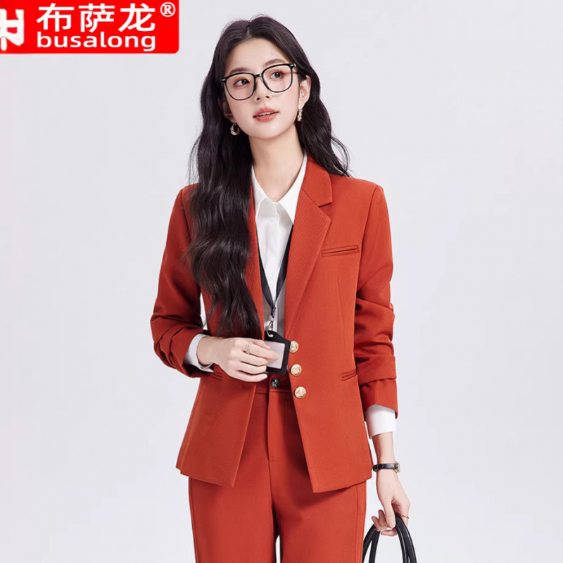 Khaki women's suit set, high-e - Women Formal Wear For Interview 评论和价格