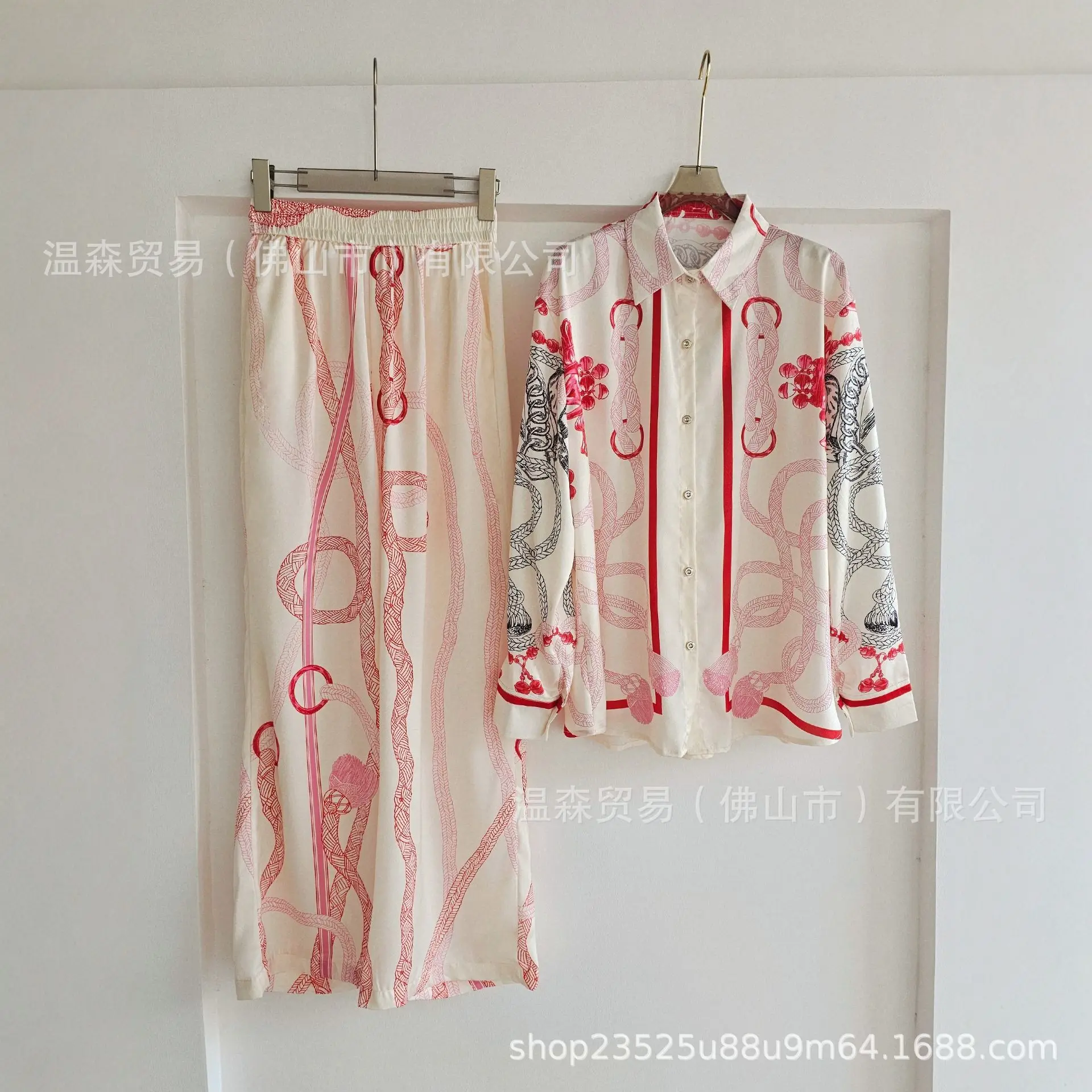 Baroque French Designer Printe - Silk Blouse Button 评论和价格