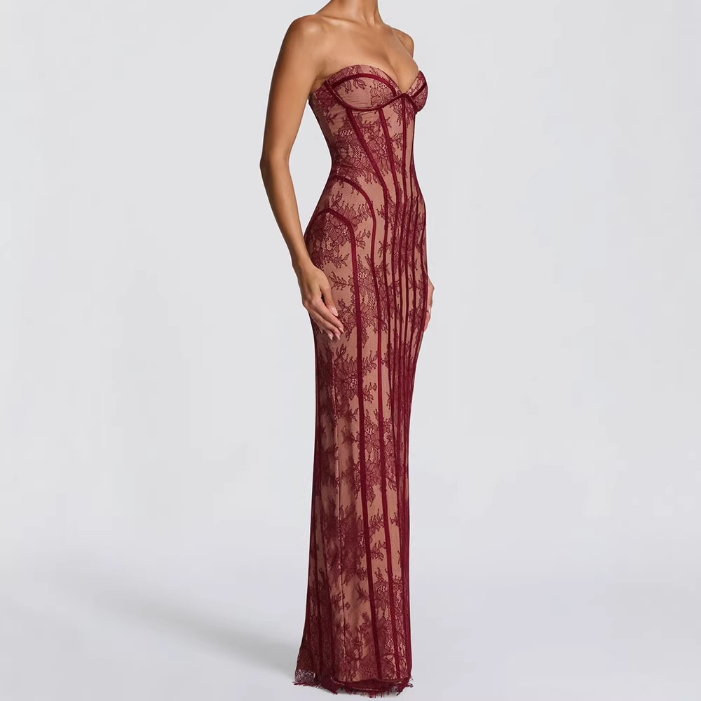 Strapless Bodycon Maxi Dress f - Formal Wear Gowns For Women 评论和价格