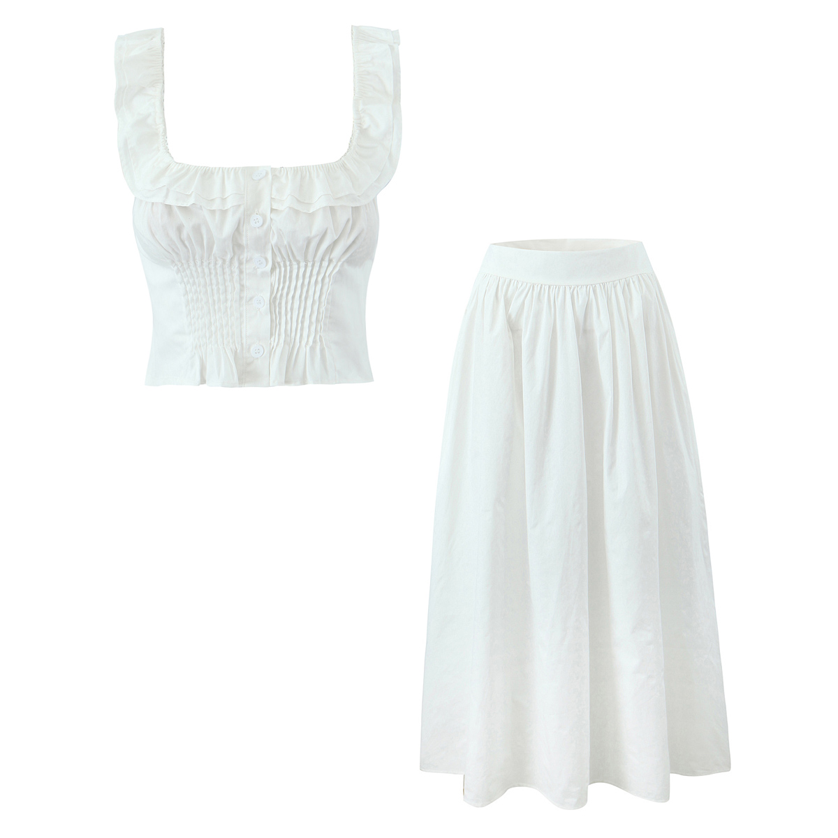 Women Wood Ears Ruffles Square - Pencil Skirt Midi 评论和价格