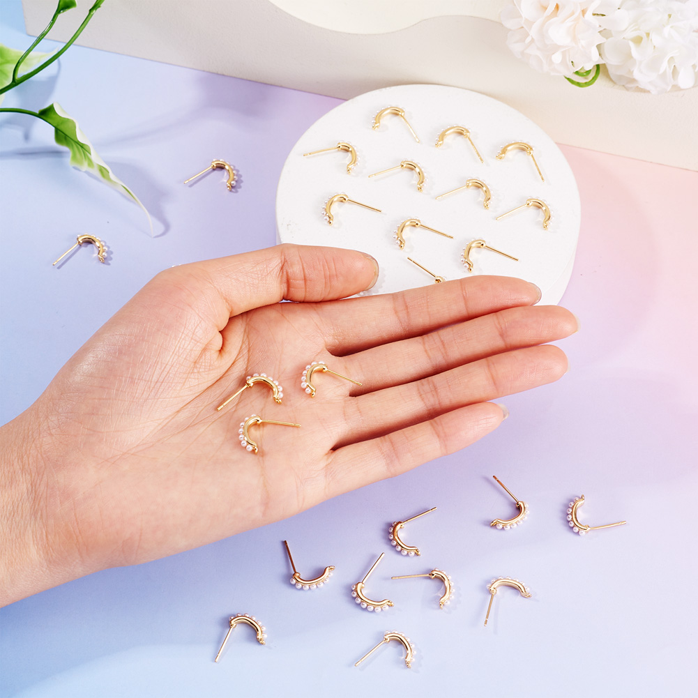 30pcs Brass Stud Earring Findi - Pearl Earring Stud 评论和价格