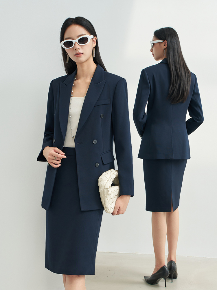 Navy Blue Professional Skirt S - Women Formal Wear For Interview 评论和价格